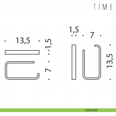 Porta rotolo Colombo Design Time disegno