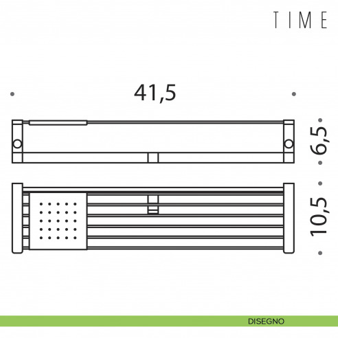 Mensola con ganci Colombo Design Time disegno