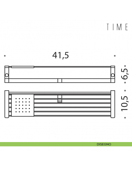 Mensola con ganci Colombo Design Time disegno
