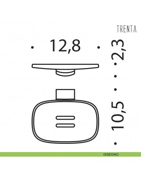 Porta sapone inamovibile Colombo Design serie Trenta disegno
