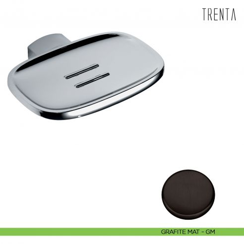 Porta sapone inamovibile Colombo Design serie Trenta grafite mat