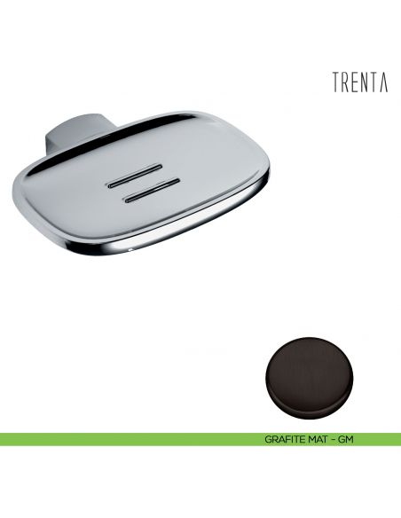 Porta sapone inamovibile Colombo Design serie Trenta grafite mat