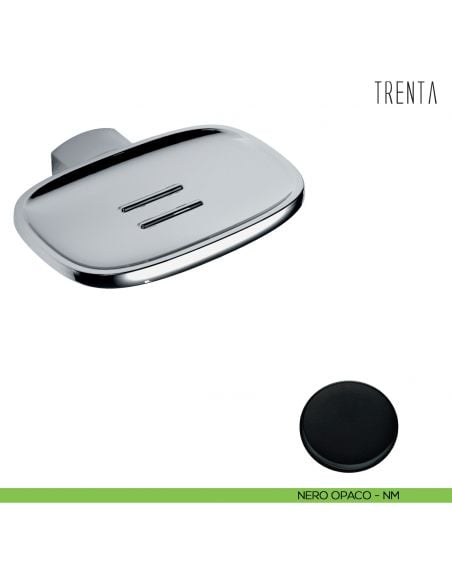 Porta sapone inamovibile Colombo Design serie Trenta neromat