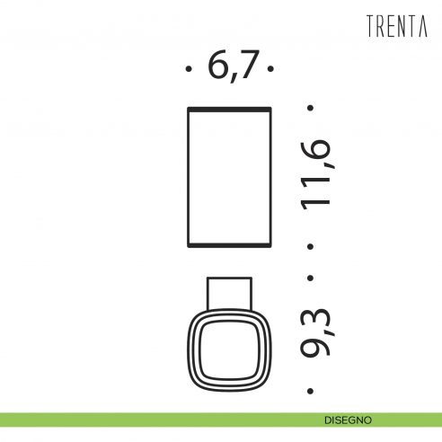 Porta bicchiere Colombo Design serie Trenta disegno