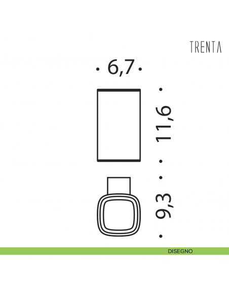 Porta bicchiere Colombo Design serie Trenta disegno