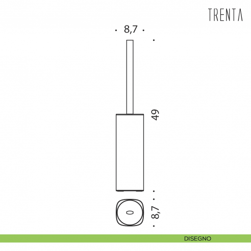 Porta scopino da appoggio Colombo Design serie Trenta disegno