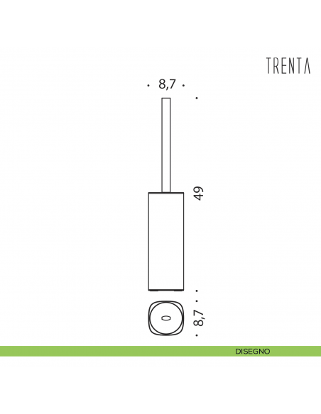 Porta scopino da appoggio Colombo Design serie Trenta disegno