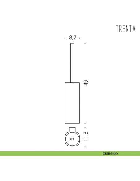 Porta scopino sospeso Colombo Design serie Trenta disegno