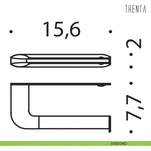 Porta rotolo reversibile Colombo Design serie Trenta disegno