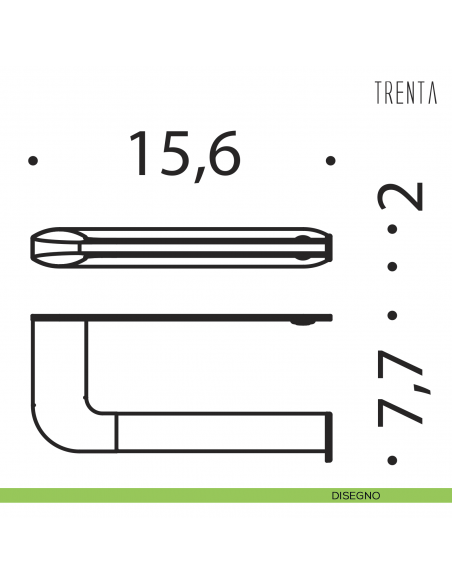 Porta rotolo reversibile Colombo Design serie Trenta disegno