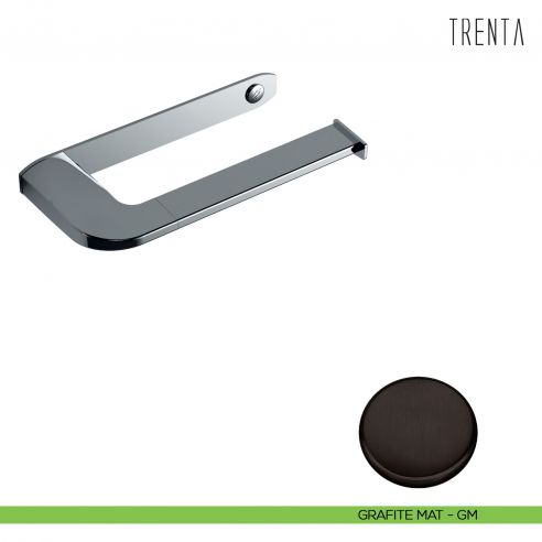Porta rotolo reversibile Colombo Design serie Trenta grafite mat