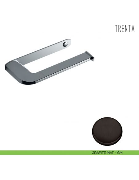 Porta rotolo reversibile Colombo Design serie Trenta grafite mat