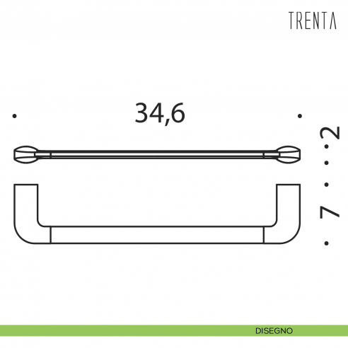Porta salvietta Colombo Design serie Trenta 36,6 cm disegno