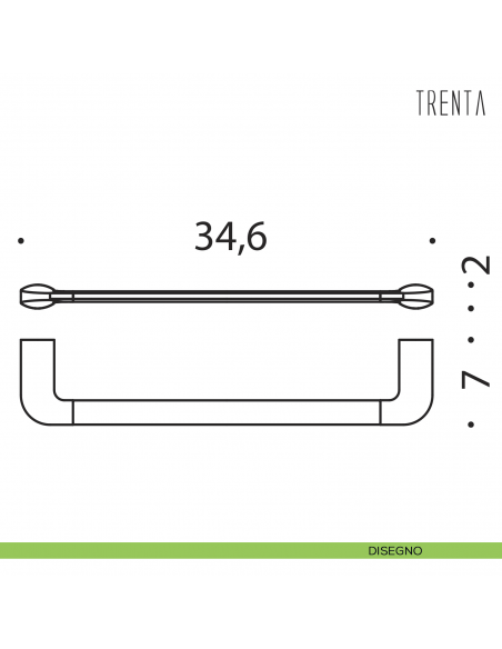 Porta salvietta Colombo Design serie Trenta 36,6 cm disegno