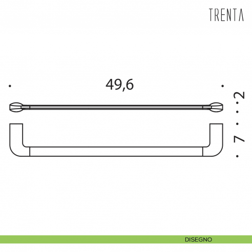 Porta salvietta Colombo Design serie Trenta 49,6 cm disegno