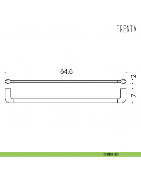 Porta salvietta Colombo Design serie Trenta 64,6 cm disegno