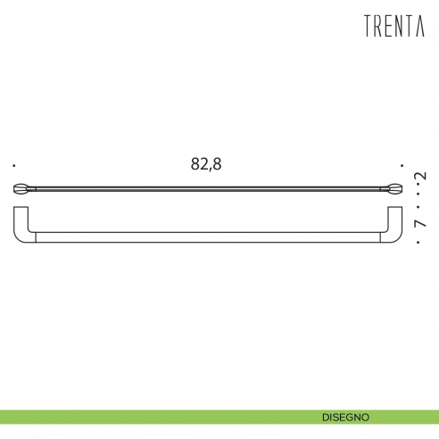 Porta salvietta Colombo Design serie Trenta 82,8 cm disegno