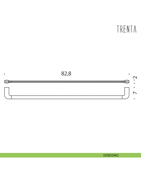 Porta salvietta Colombo Design serie Trenta 82,8 cm disegno