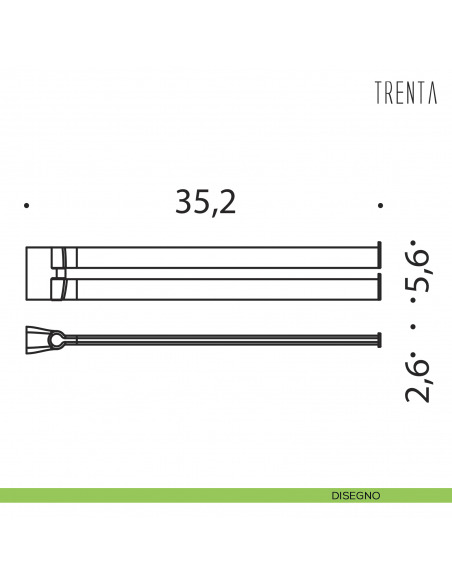Porta salvietta doppio a snodo Colombo Design serie Trenta disegno