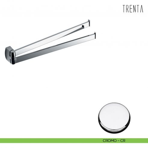 Porta salvietta doppio a snodo Colombo Design serie Trenta cromo