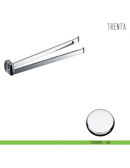 Porta salvietta doppio a snodo Colombo Design serie Trenta cromo