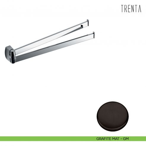 Porta salvietta doppio a snodo Colombo Design serie Trenta grafite mat