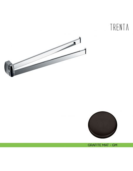 Porta salvietta doppio a snodo Colombo Design serie Trenta grafite mat