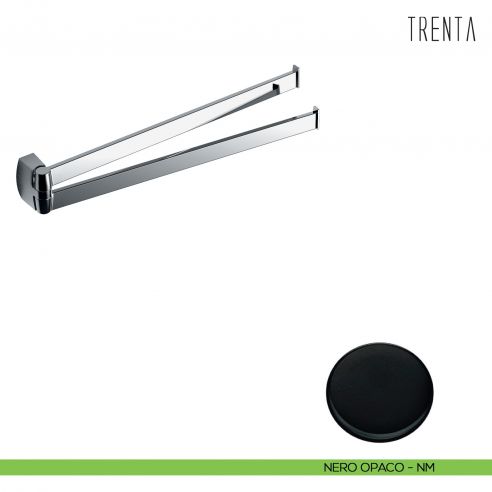 Porta salvietta doppio a snodo Colombo Design serie Trenta nero mat
