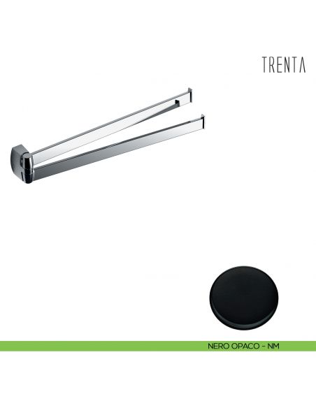 Porta salvietta doppio a snodo Colombo Design serie Trenta nero mat