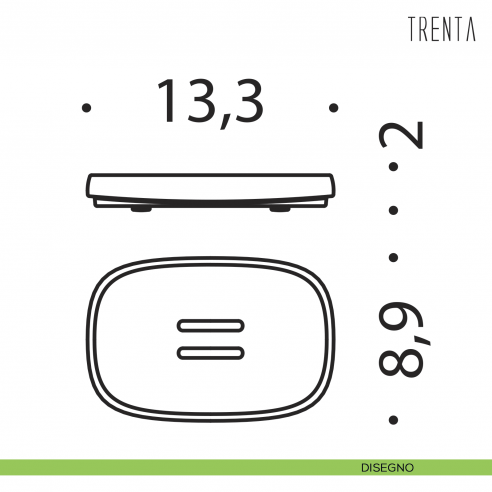 Porta sapone d'appoggio Colombo Design serie Trenta disegno