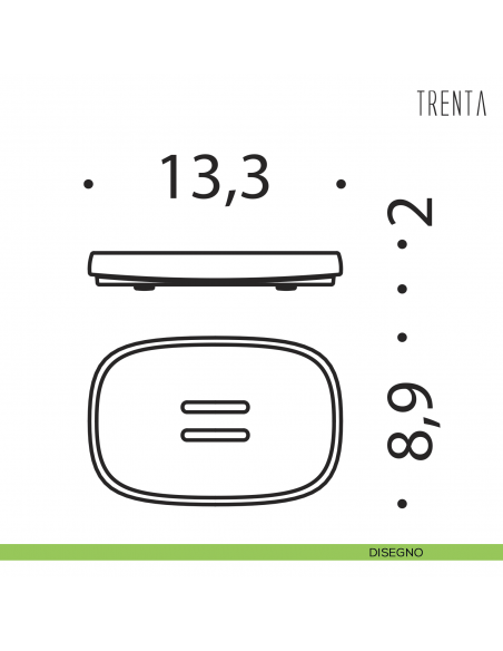 Porta sapone d'appoggio Colombo Design serie Trenta disegno