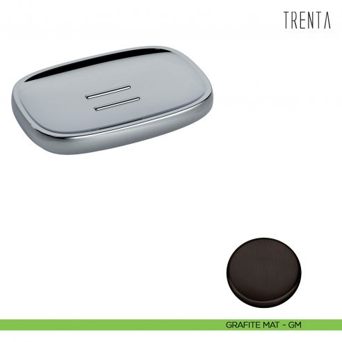 Porta sapone d'appoggio Colombo Design serie Trenta grafite mat