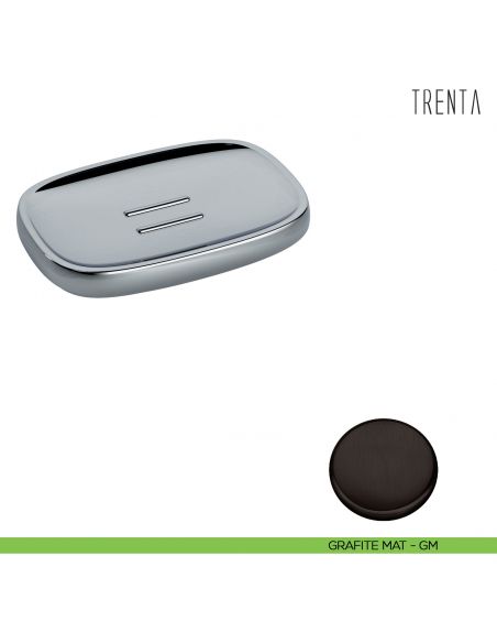 Porta sapone d'appoggio Colombo Design serie Trenta grafite mat