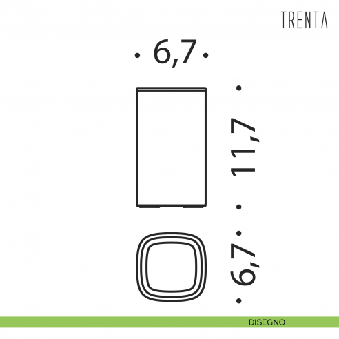 Porta bicchiere d'appoggio Colombo Design serie Trenta disegno