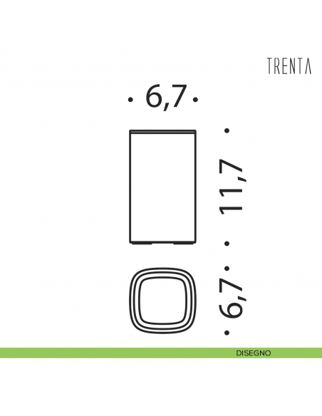 Porta bicchiere d'appoggio Colombo Design serie Trenta disegno