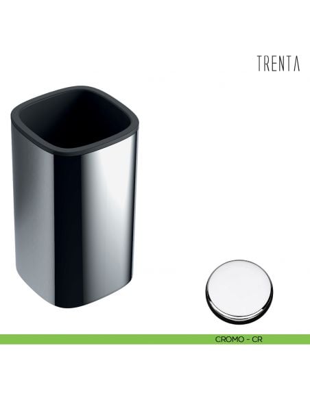 Porta bicchiere d'appoggio Colombo Design serie Trenta cromo