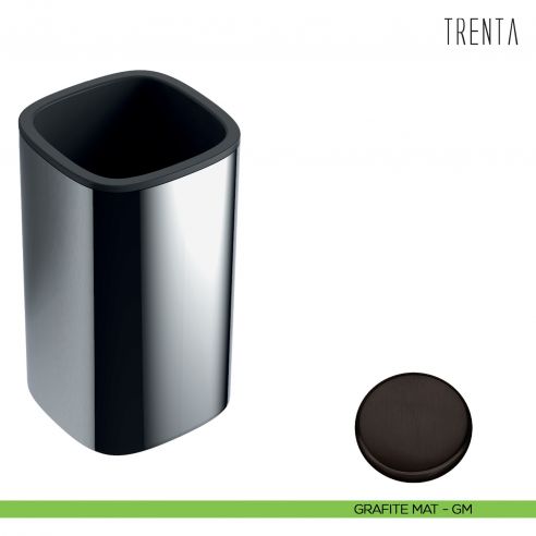 Porta bicchiere d'appoggio Colombo Design serie Trenta grafite mat