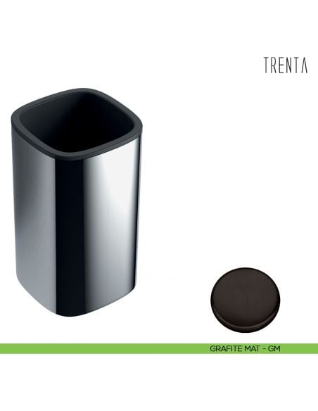 Porta bicchiere d'appoggio Colombo Design serie Trenta grafite mat