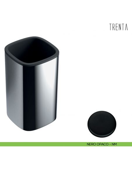 Porta bicchiere d'appoggio Colombo Design serie Trenta neromat