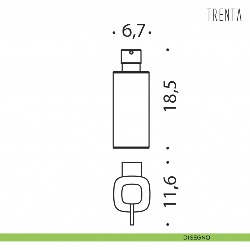 Spandisapone d'appoggio Colombo Design serie Trenta disegno