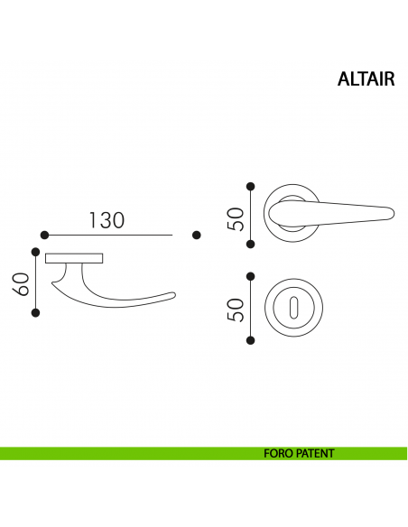 Maniglia per porta Altair Arieni foro patent