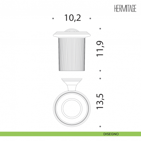 Porta bicchiere Colombo Design Hermitage B3302 disegno
