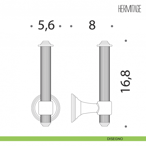 Porta rotolo Colombo Design Hermitage B3390 disegno