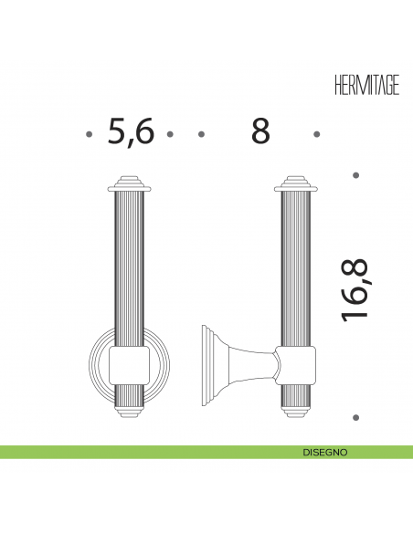 Porta rotolo Colombo Design Hermitage B3390 disegno