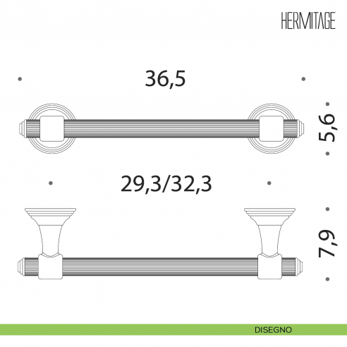 Porta salvietta Colombo Design Hermitage 36,5 cm B3309 disegno