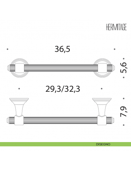 Porta salvietta Colombo Design Hermitage 36,5 cm B3309 disegno