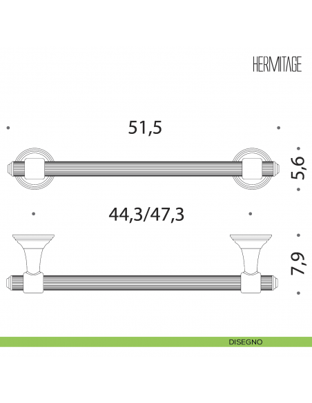 Porta salvietta Colombo Design Hermitage 51,5 cm B3310 disegno