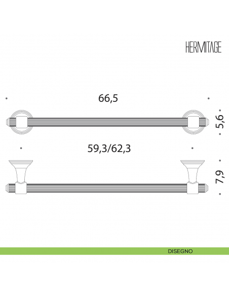 Porta salvietta Colombo Design Hermitage 66,5 cm B3311 disegno