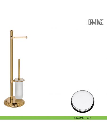 Piantana porta rotolo e porta scopino Colombo Design Hermitage B3318 cromo
