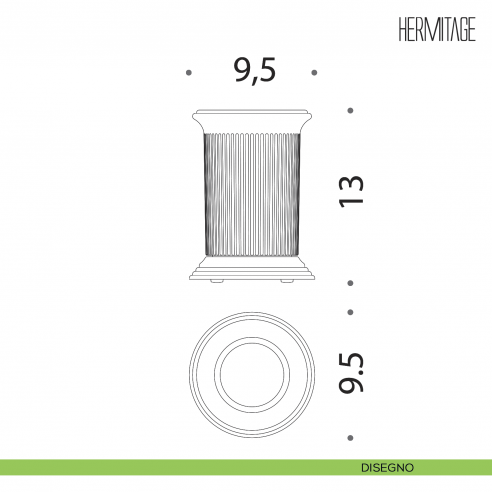 Porta bicchiere d'appoggio Colombo Design Hermitage B3341 disegno